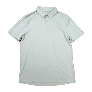 Lululemon Evolution Polo Shirt Men's M Mint Green Performance Stretch Active
